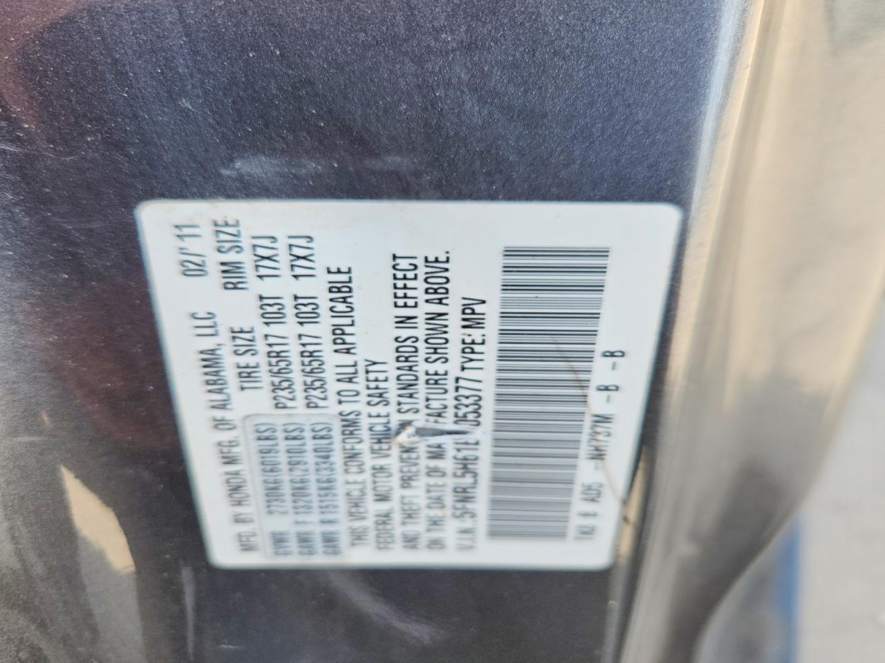 2011 HONDA ODYSSEY