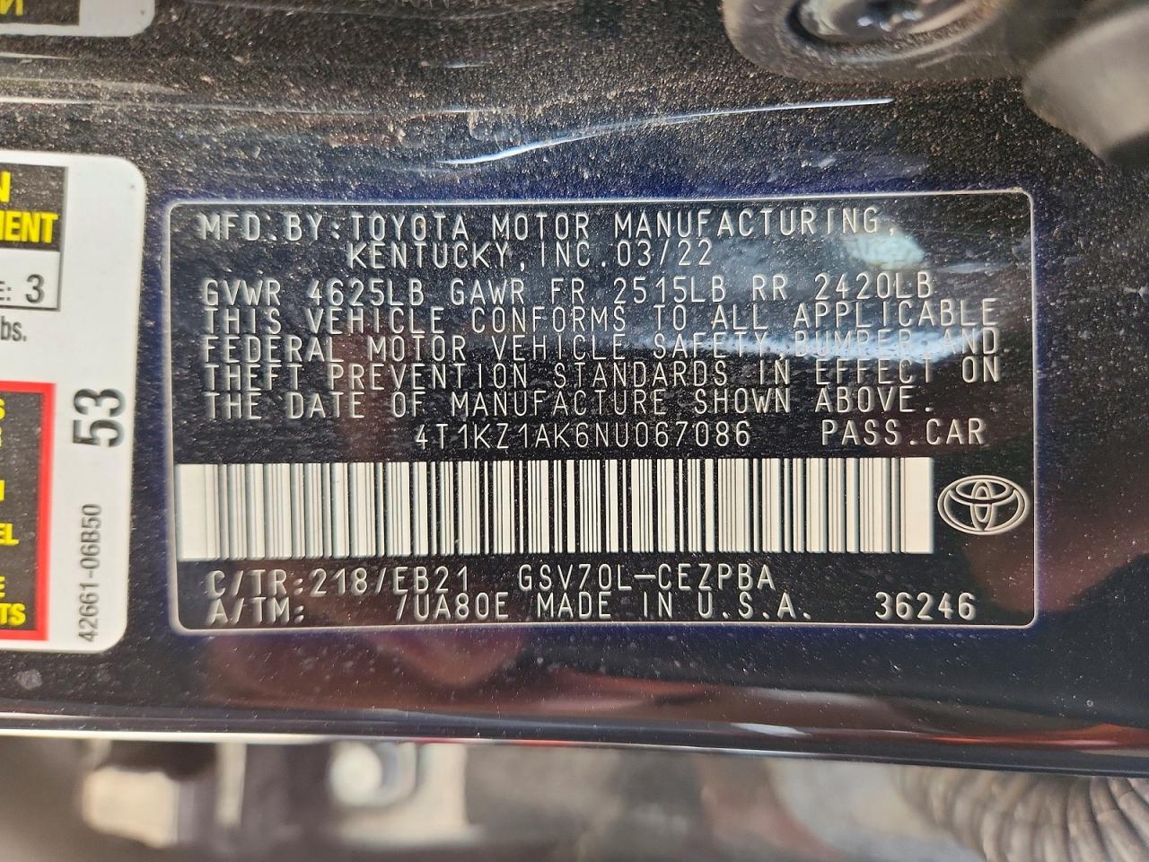 2022 TOYOTA CAMRY