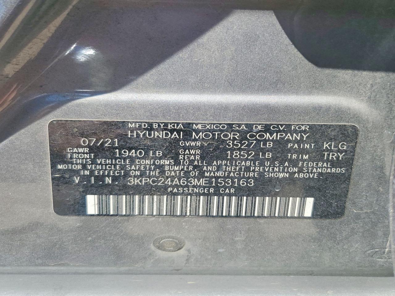 2021 HYUNDAI ACCENT