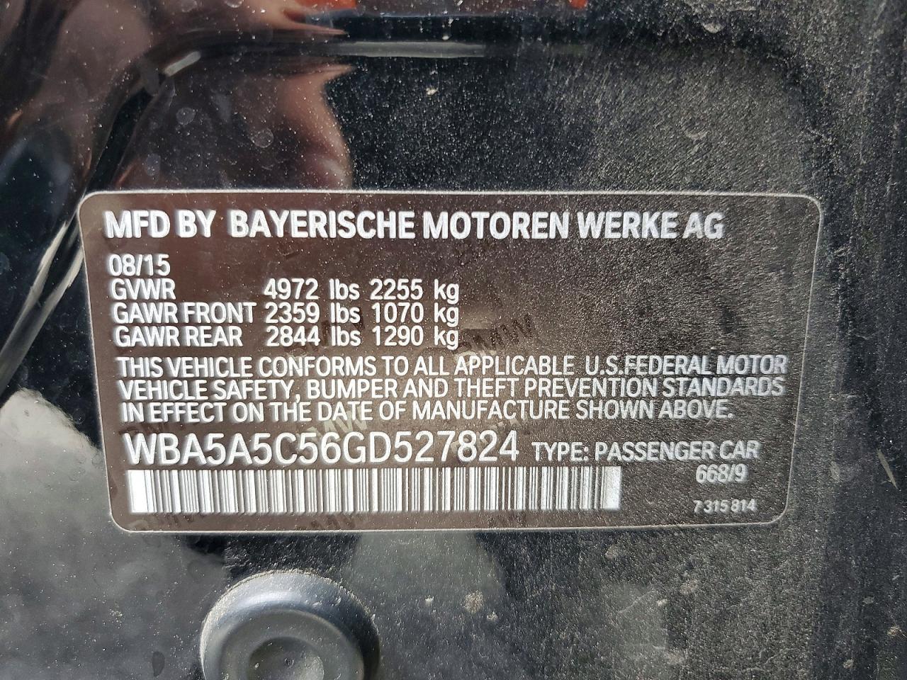 2016 BMW 5 SERIES
