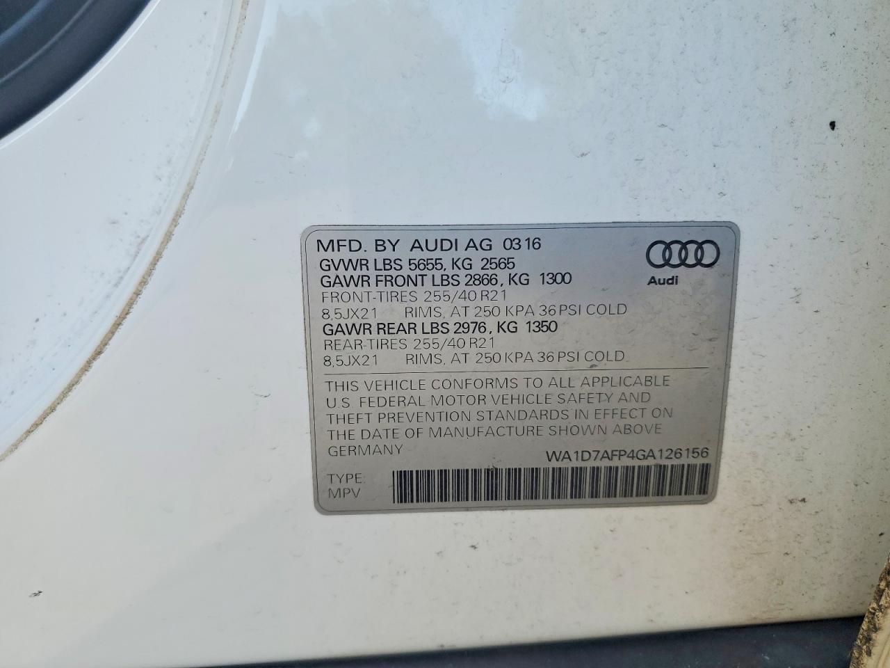 2016 AUDI Q5