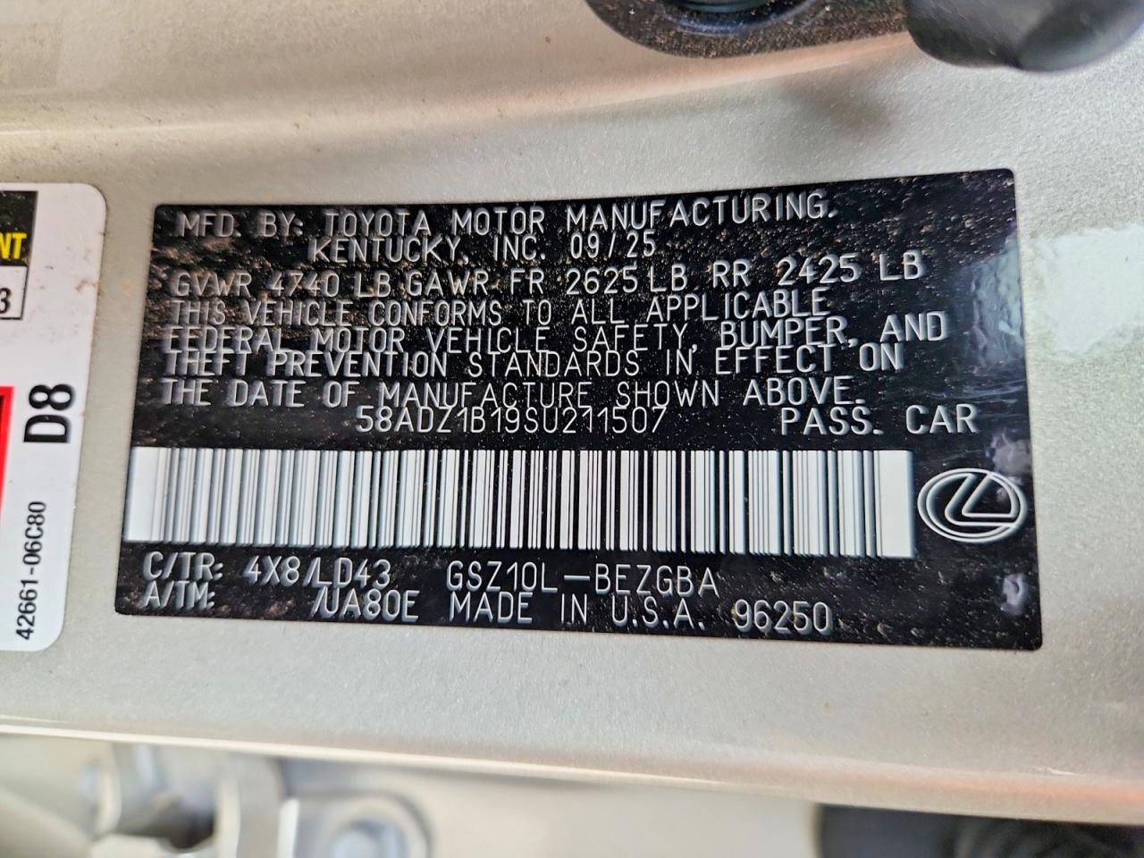 2025 LEXUS ES350