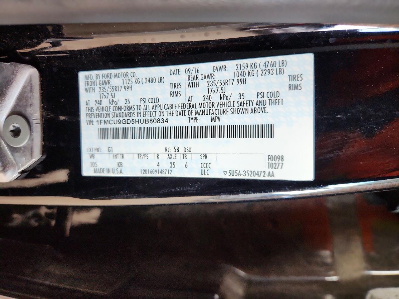 2017 FORD ESCAPE