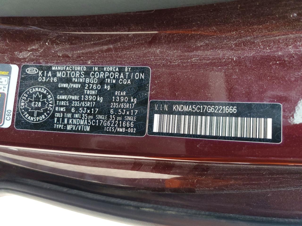 2016 KIA SEDONA