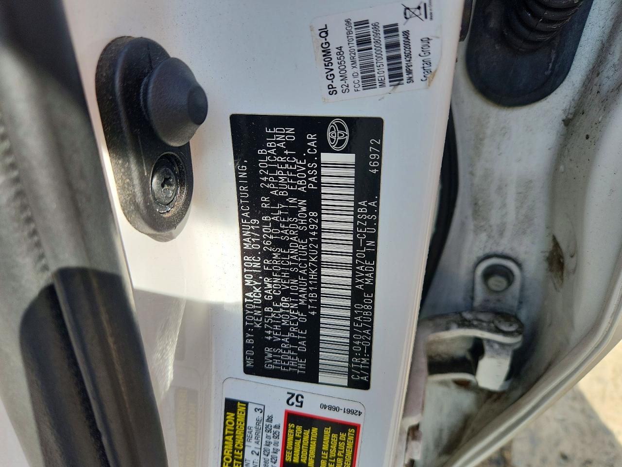 2019 TOYOTA CAMRY