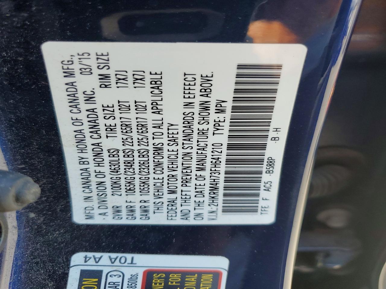 2015 HONDA CRV