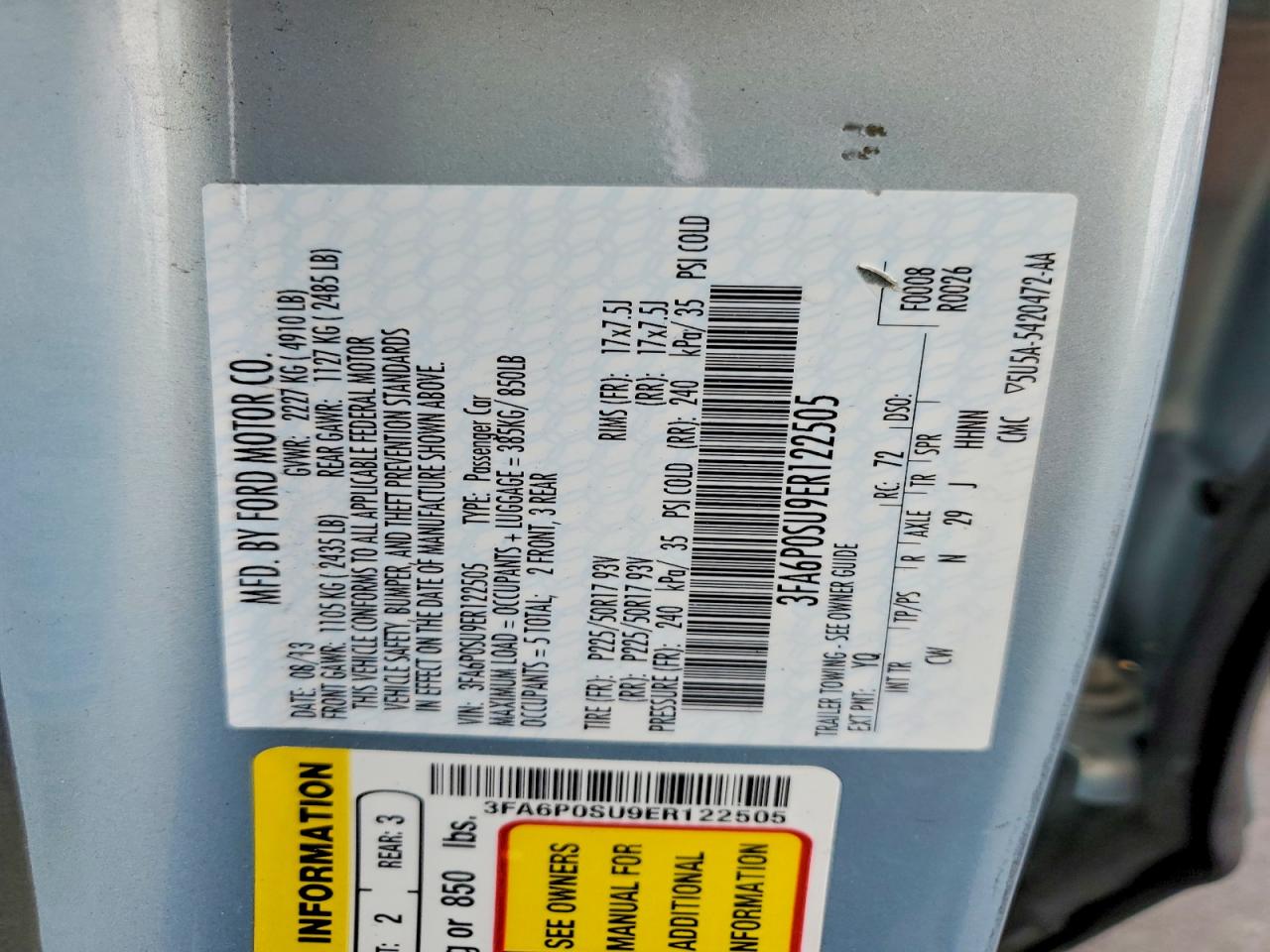 2014 FORD FUSION