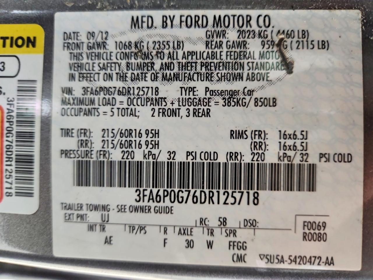 2013 FORD FUSION
