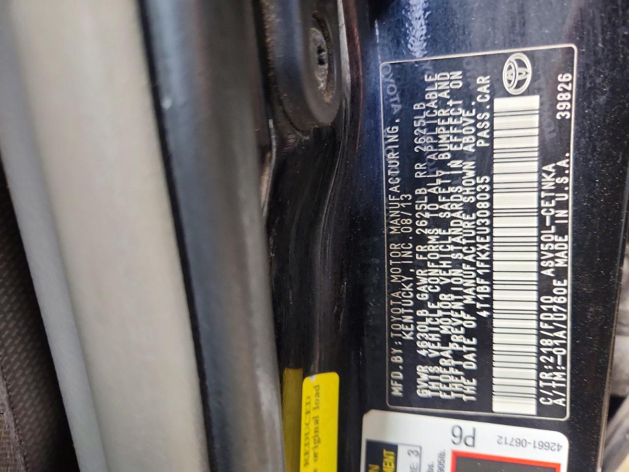 2014 TOYOTA CAMRY