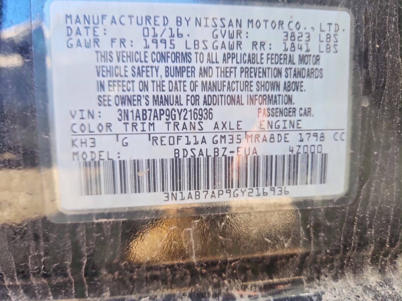 2016 NISSAN SENTRA