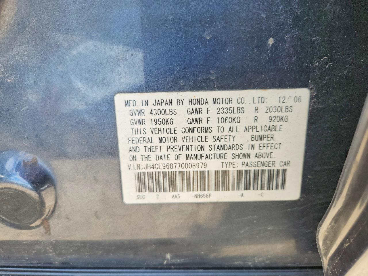 2007 ACURA TSX