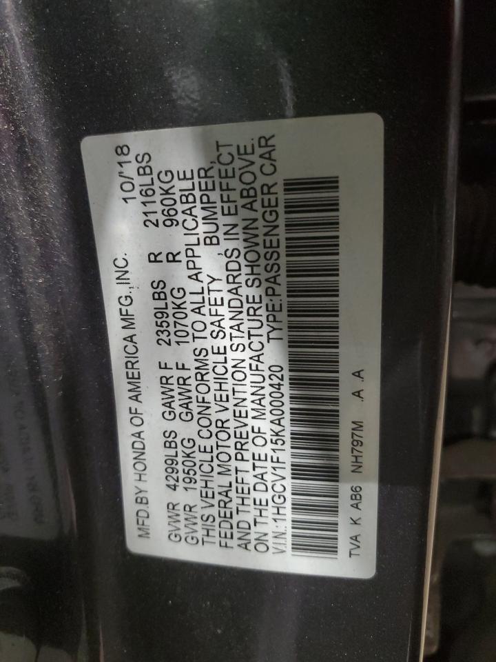 2019 HONDA ACCORD