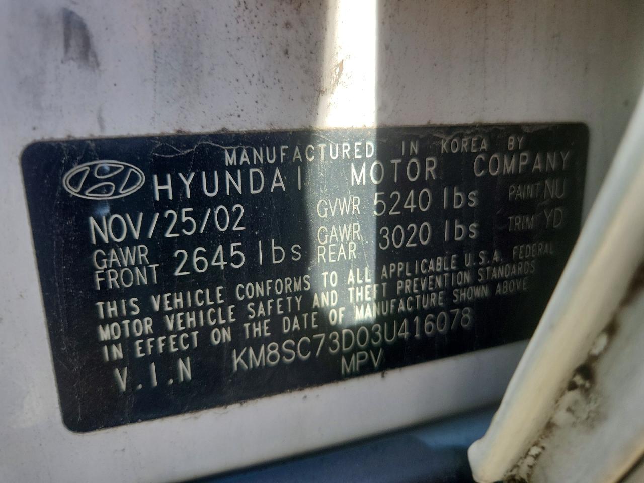 2003 HYUNDAI SANTA FE