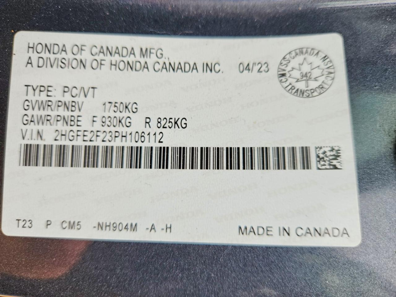 2023 HONDA CIVIC