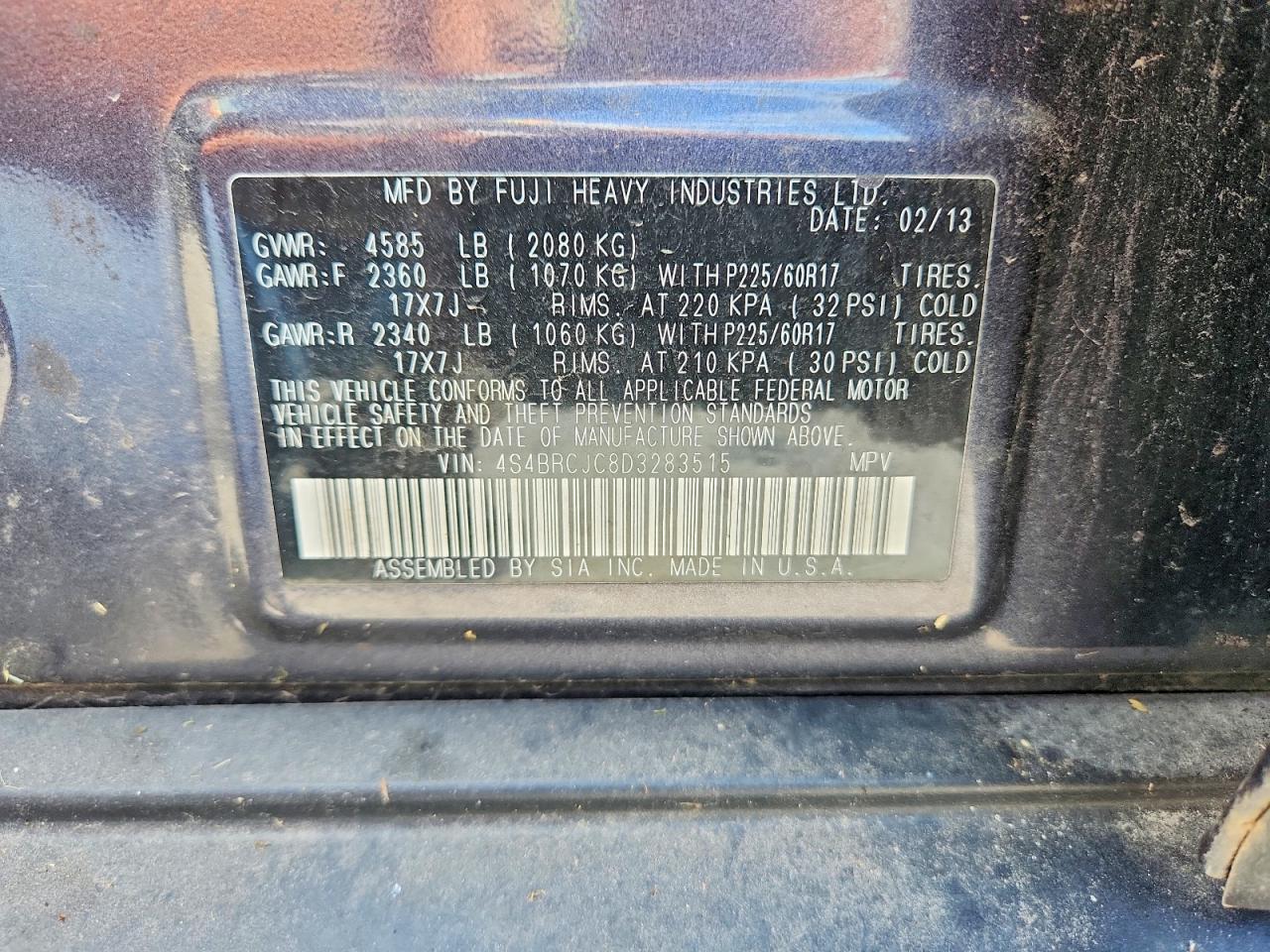 2013 SUBARU OUTBACK