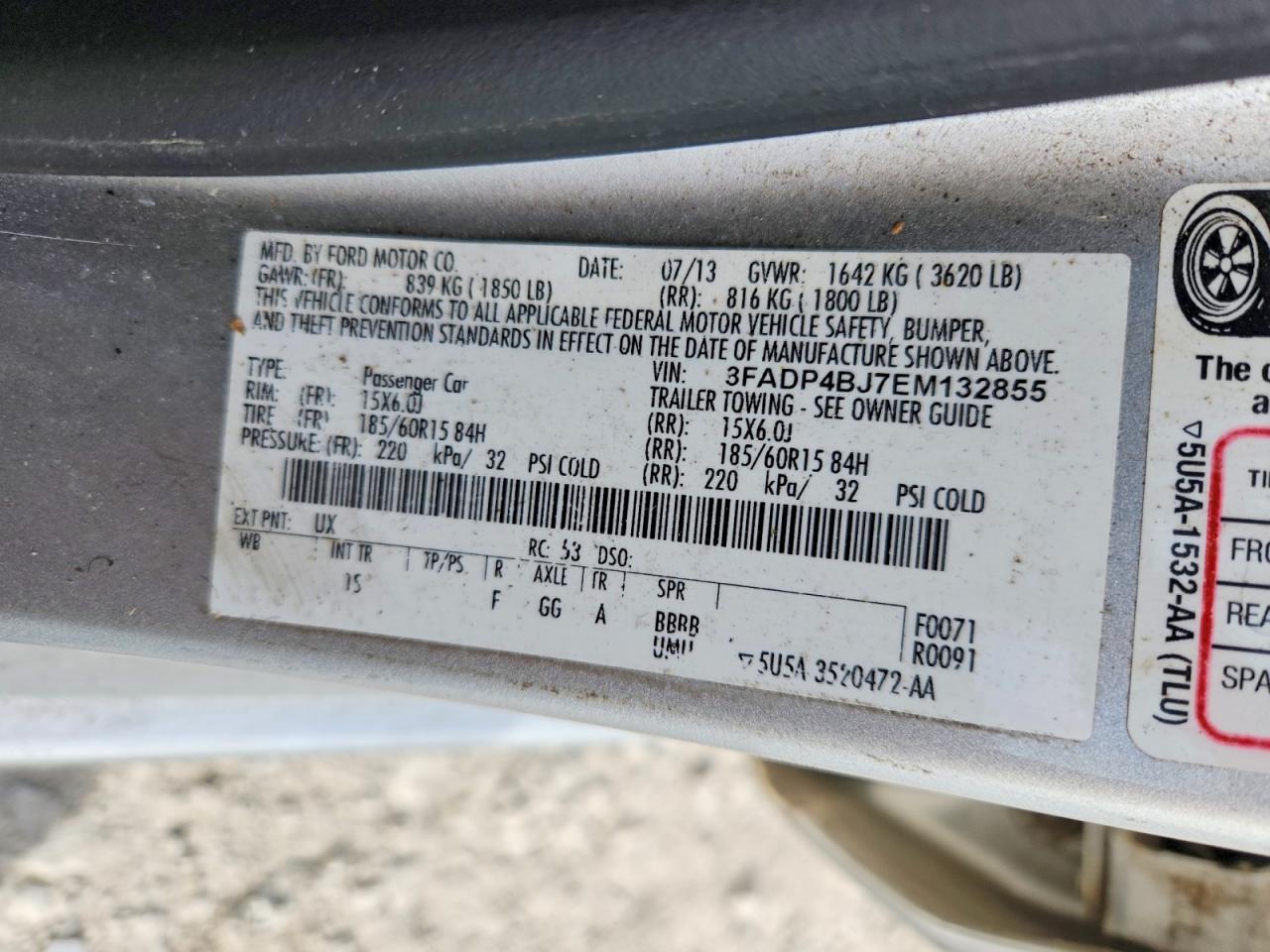 2014 FORD FIESTA