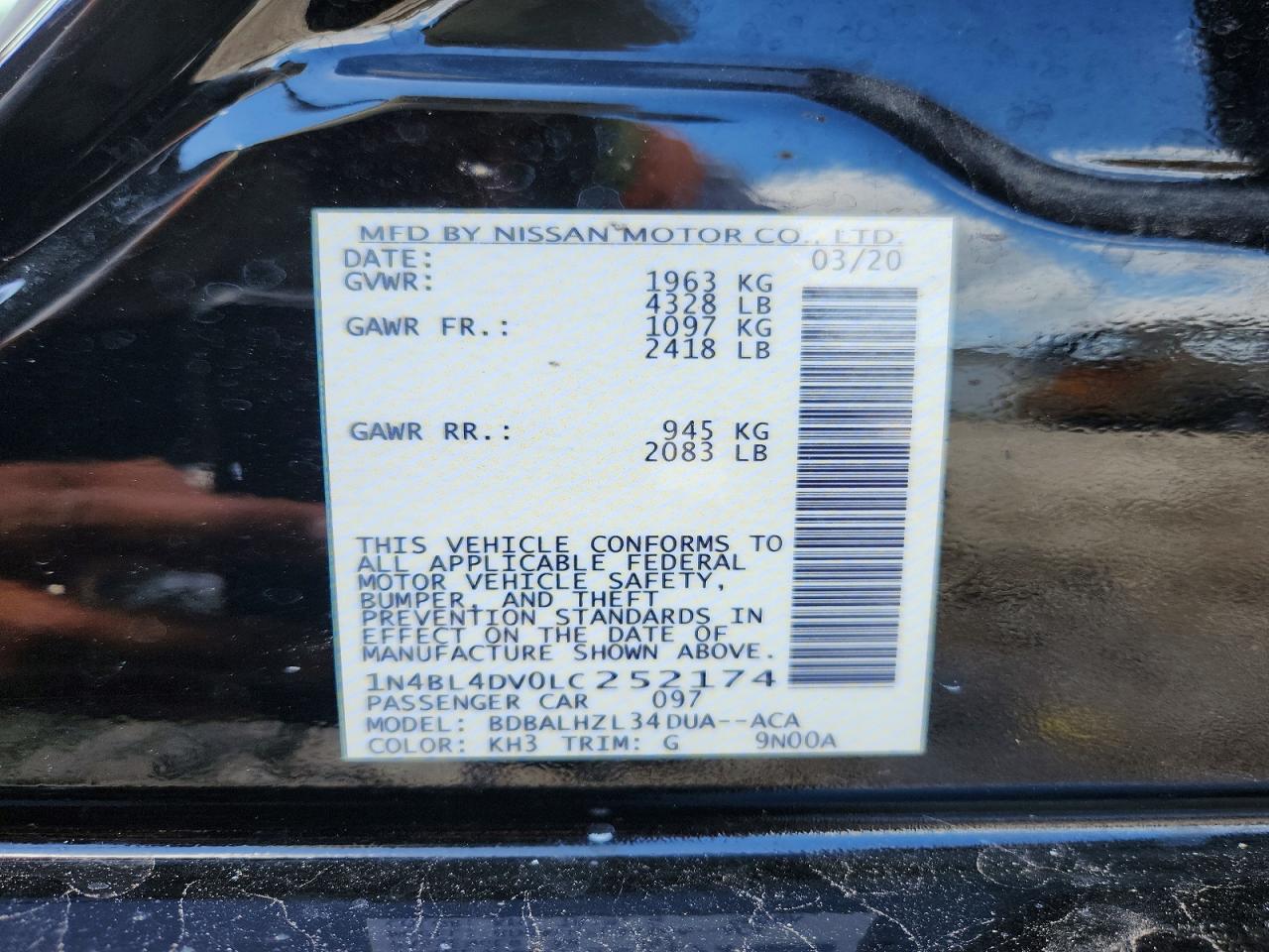 2020 NISSAN ALTIMA