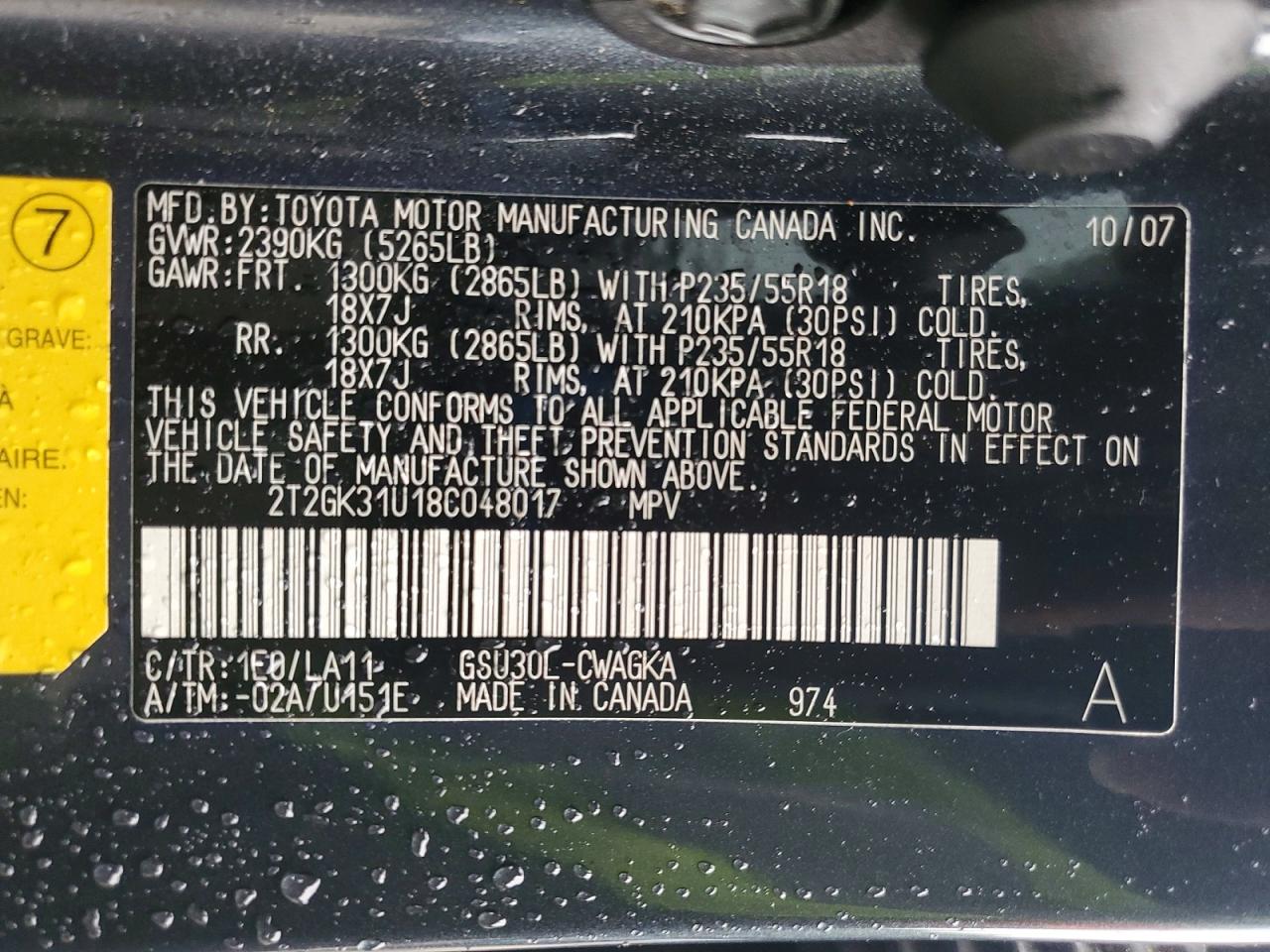 2008 LEXUS RX350