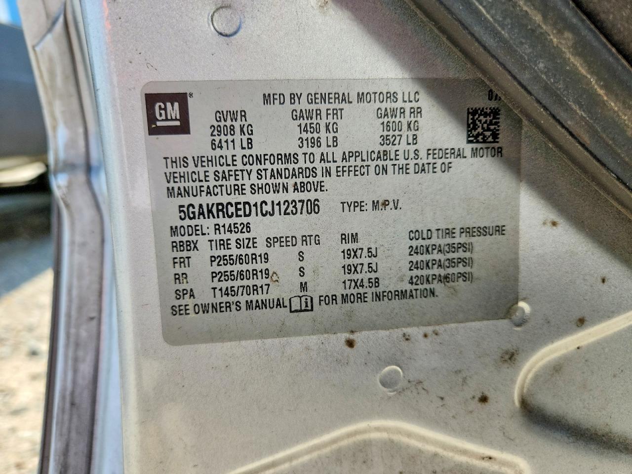 2012 BUICK ENCLAVE
