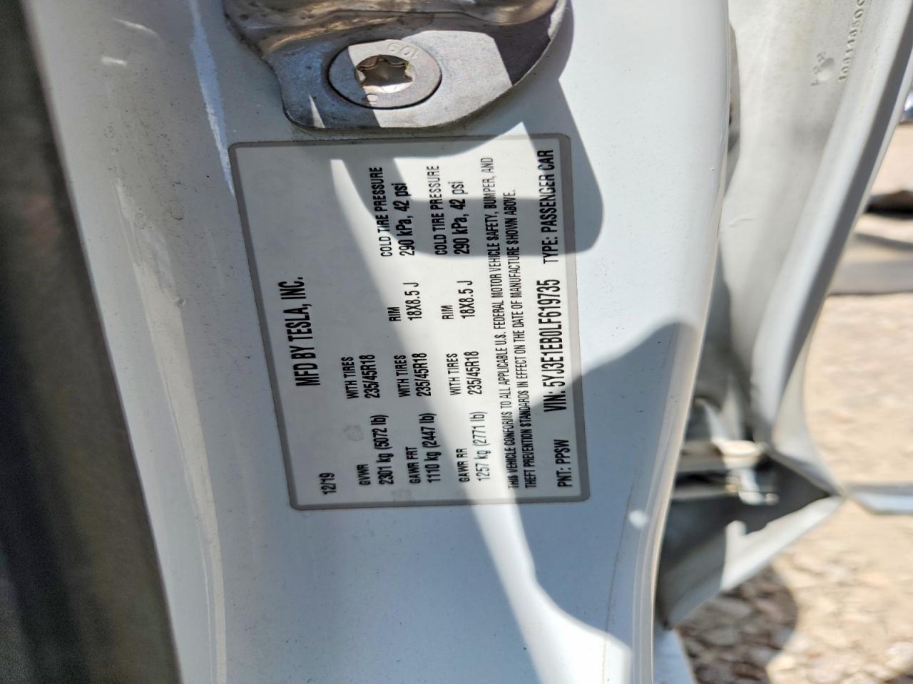 2020 TESLA MODEL 3