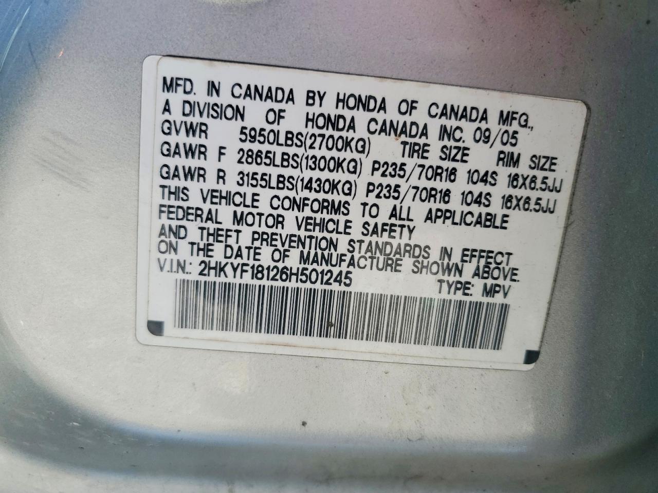 2006 HONDA PILOT