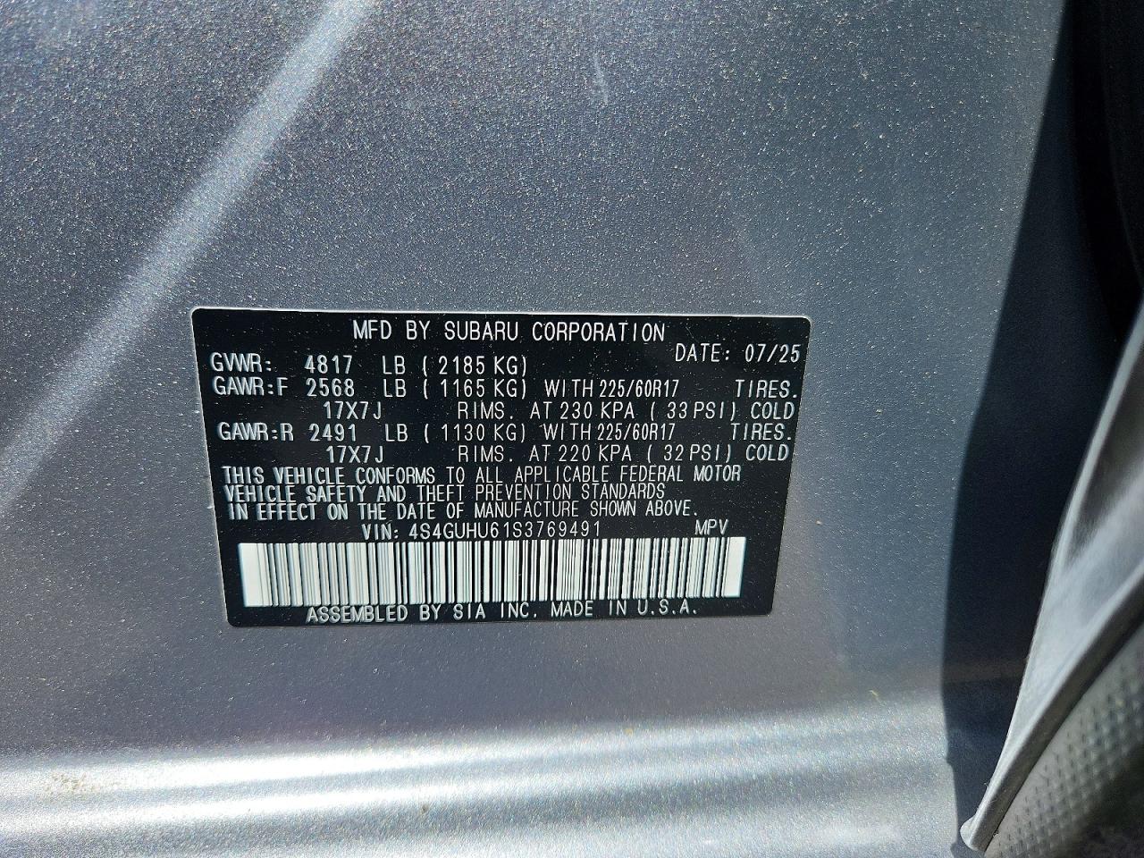 2025 SUBARU CROSSTREK