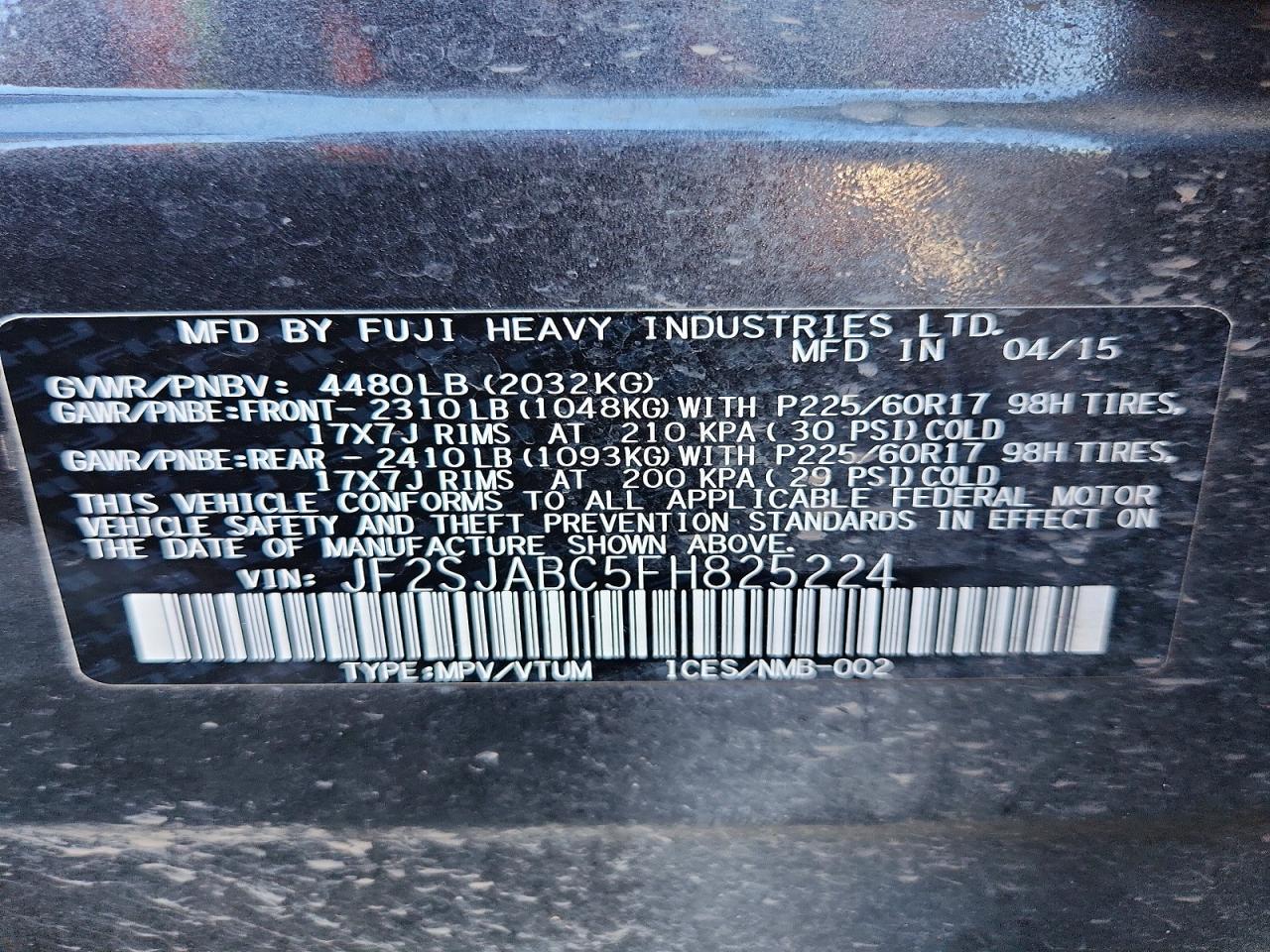 2015 SUBARU FORESTER