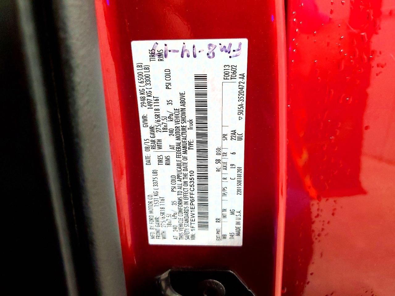 2015 FORD F150