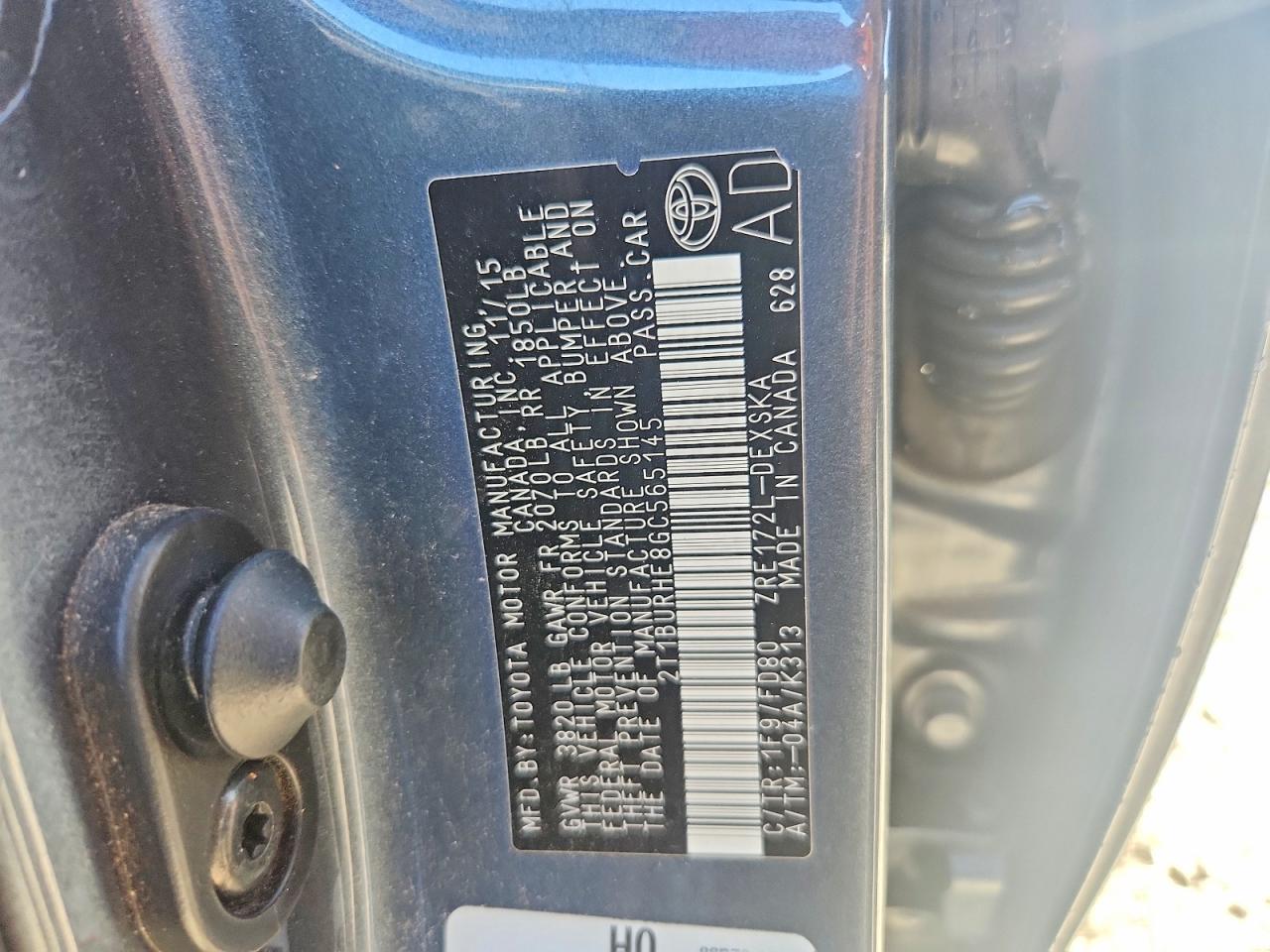 2016 TOYOTA COROLLA