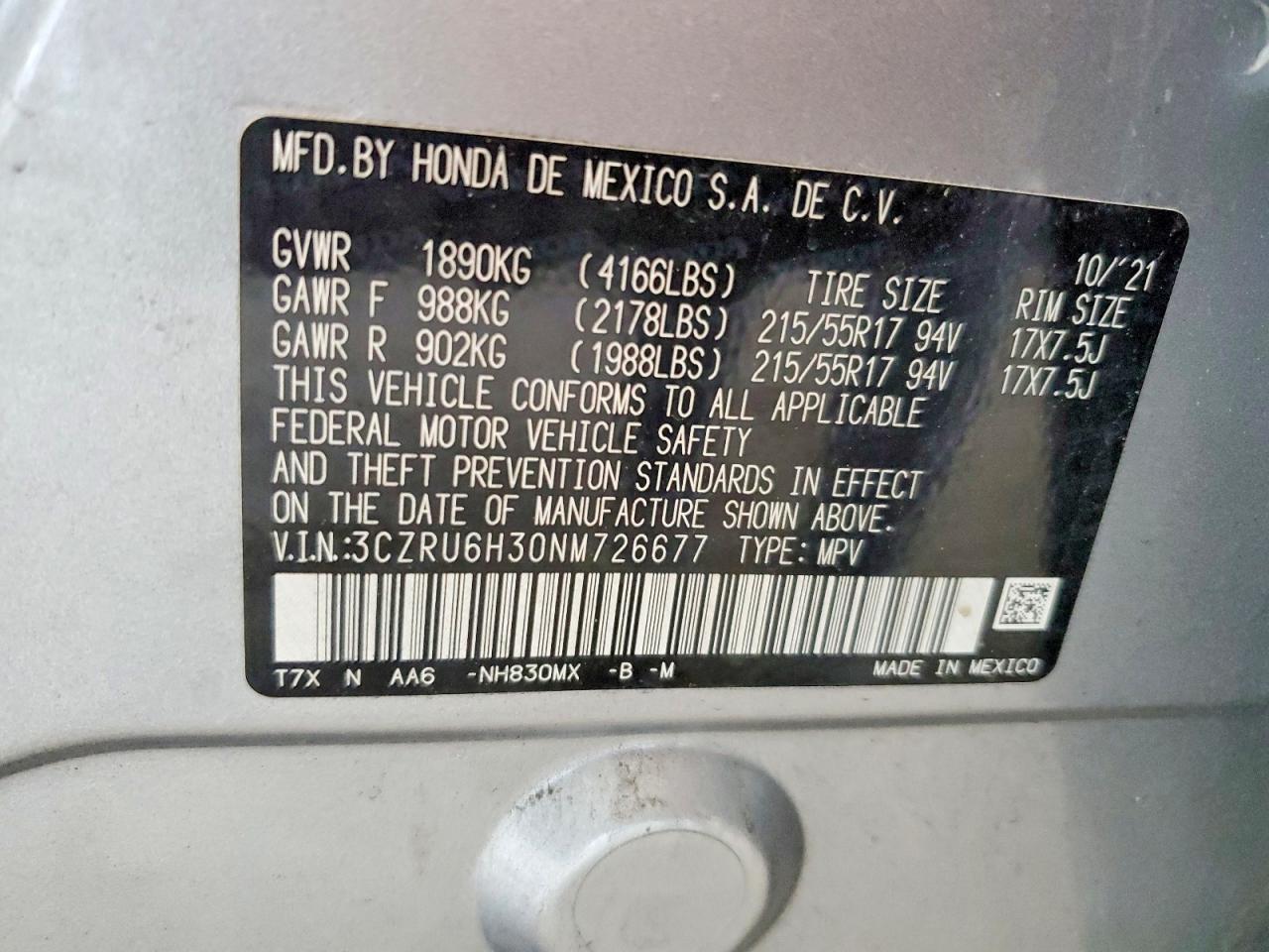 2022 HONDA HR-V