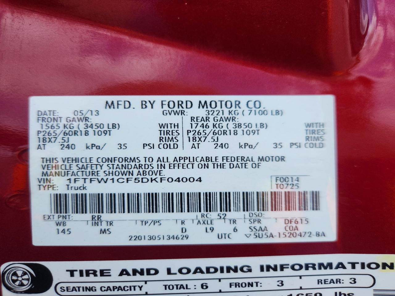 2013 FORD F150