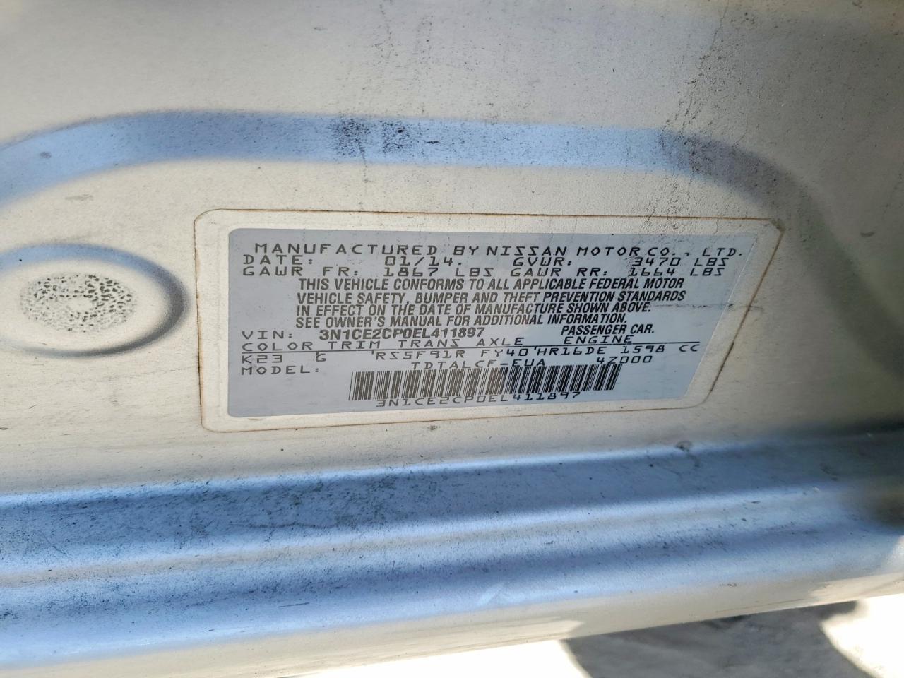 2014 NISSAN VERSA