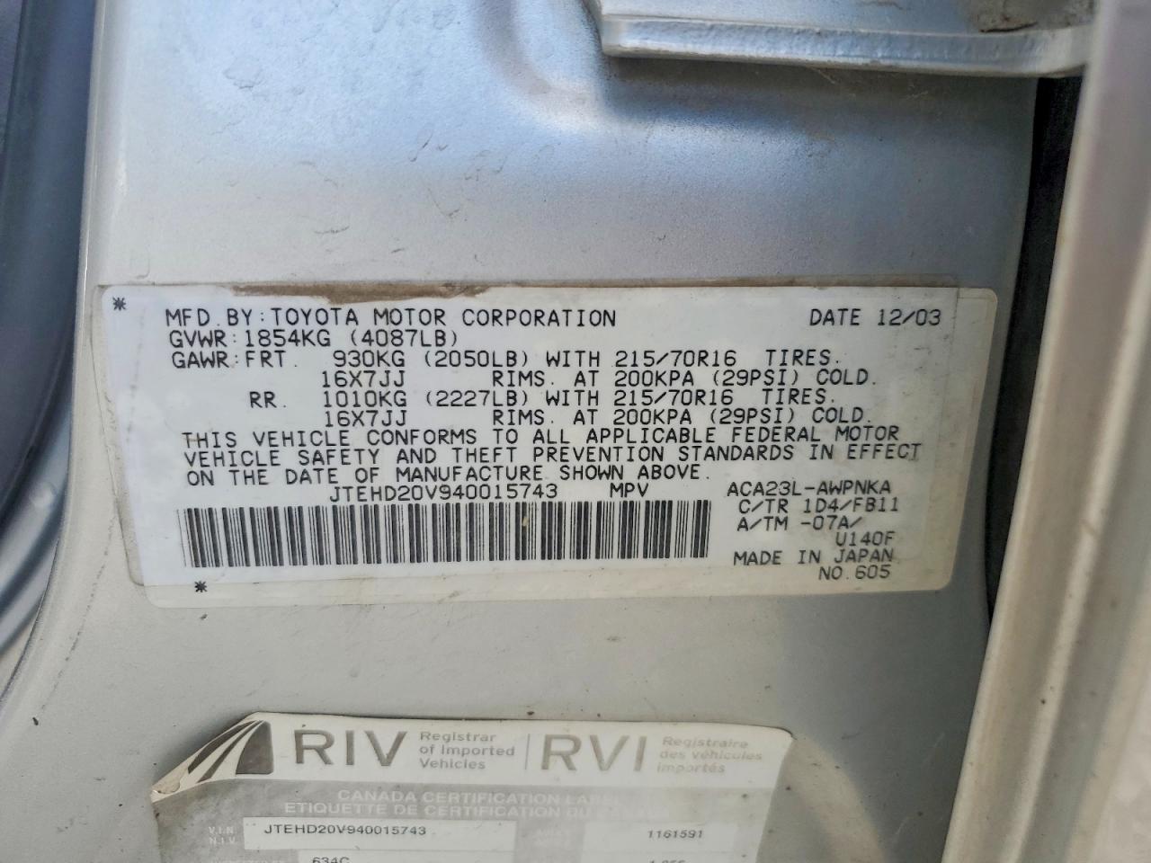 2004 TOYOTA RAV4