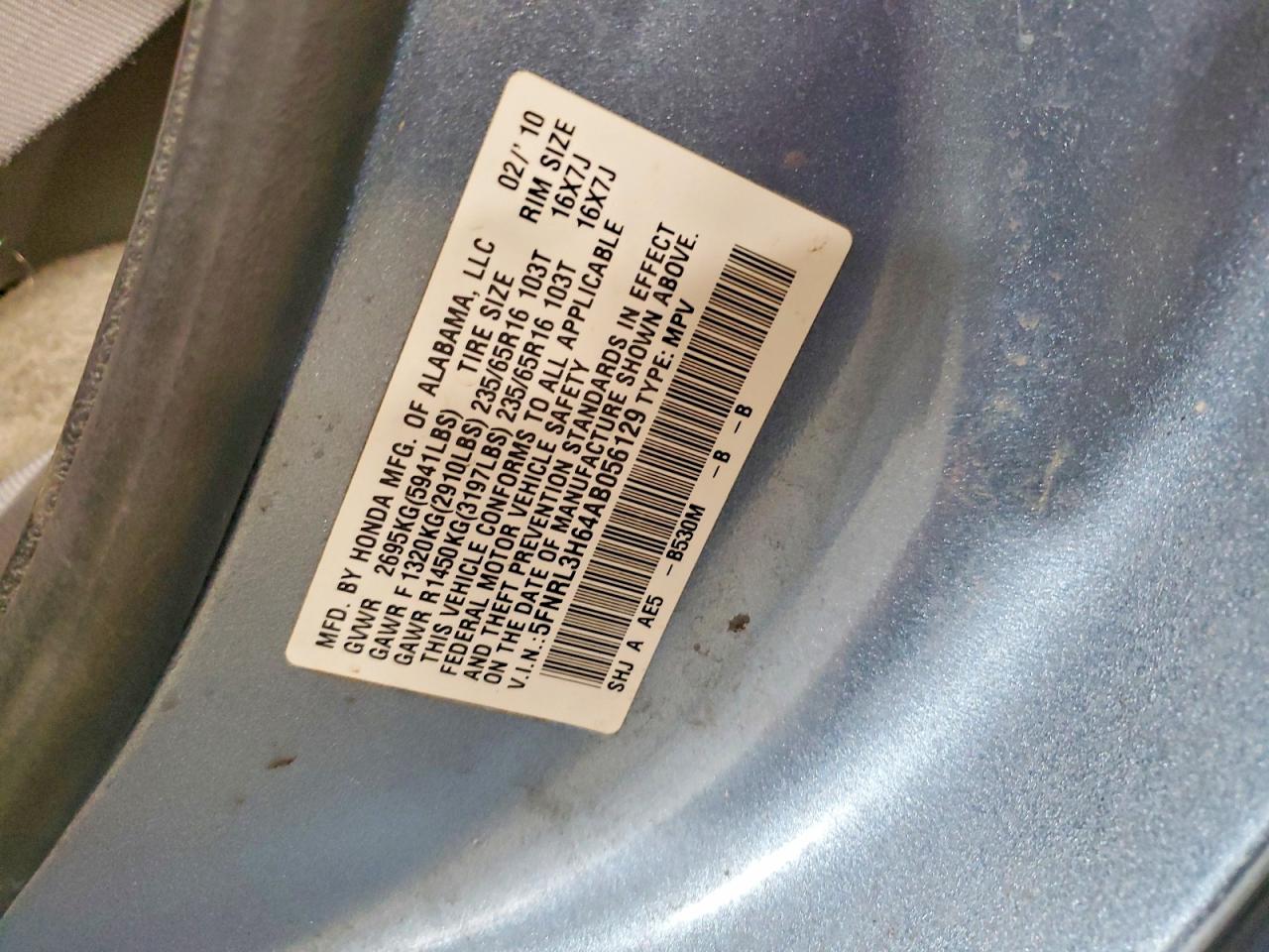 2010 HONDA ODYSSEY