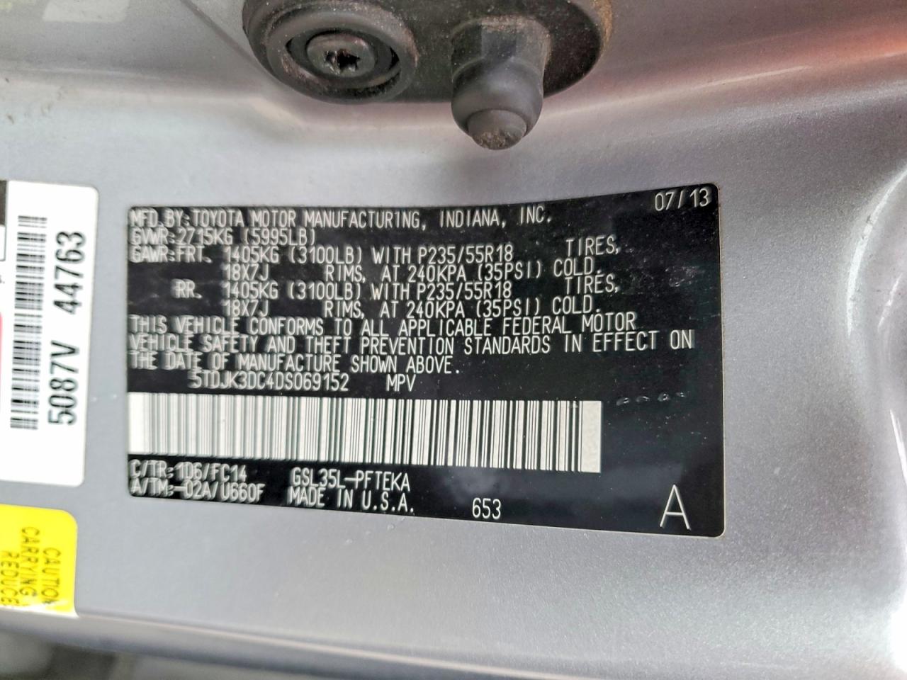 2013 TOYOTA SIENNA
