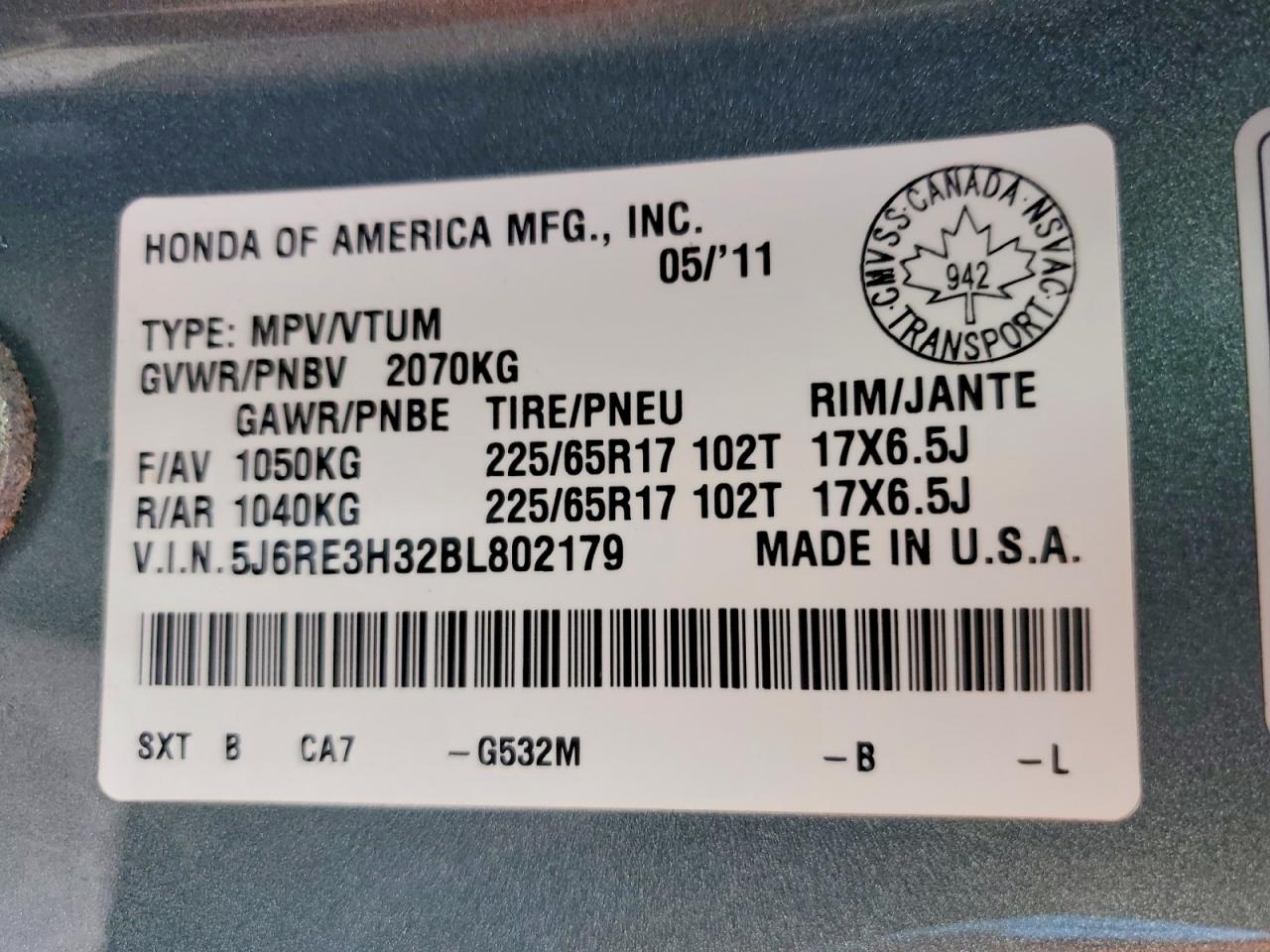 2011 HONDA CRV