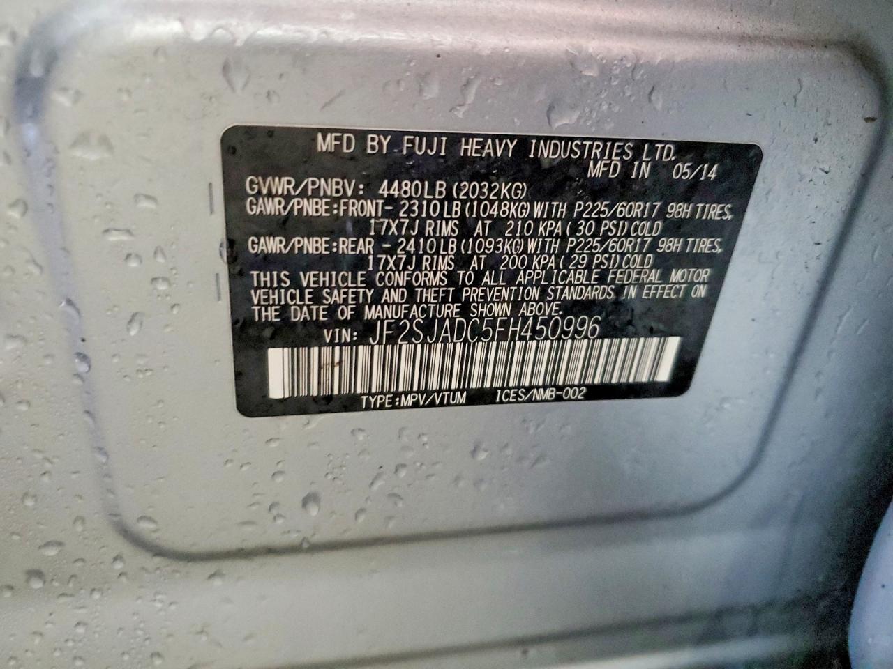 2015 SUBARU FORESTER