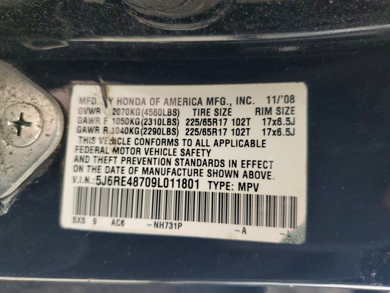 2009 HONDA CRV