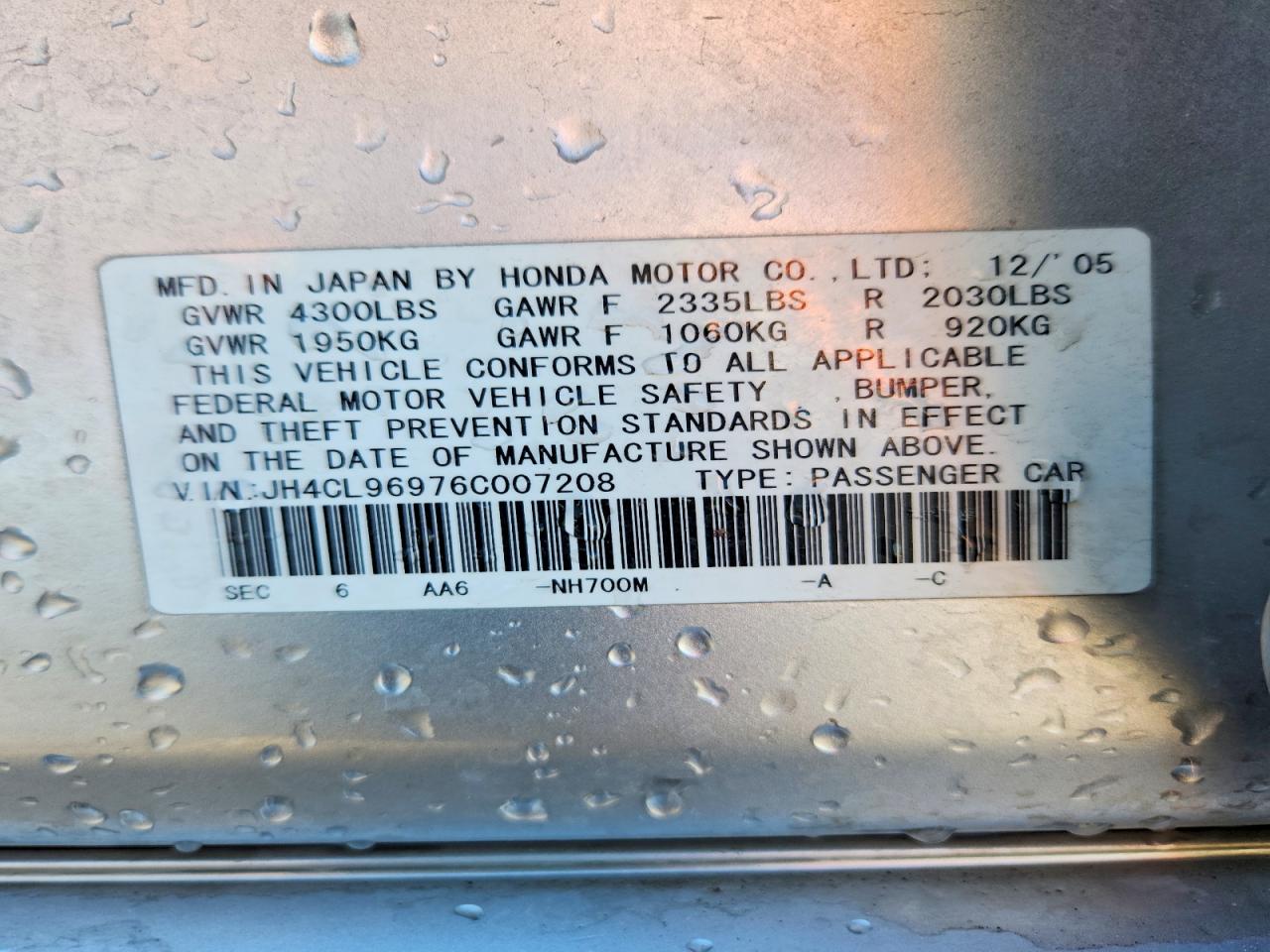 2006 ACURA TSX