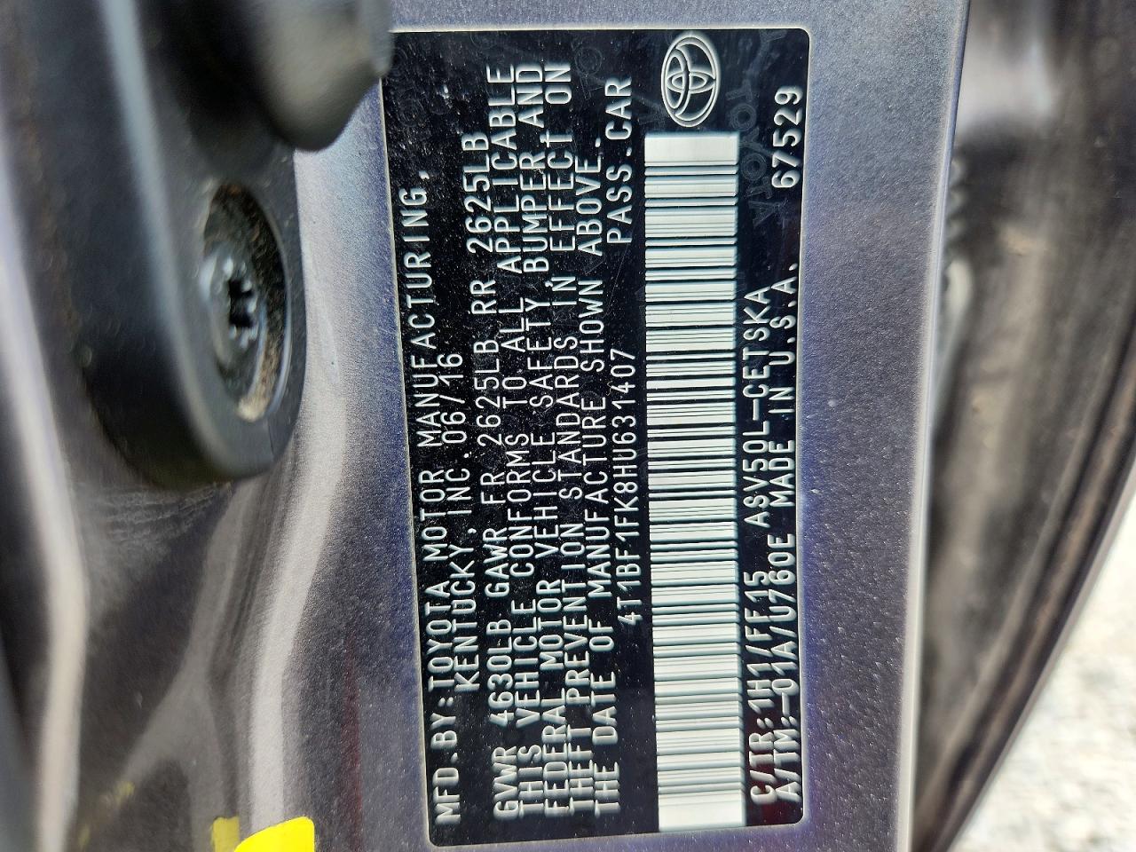 2017 TOYOTA CAMRY