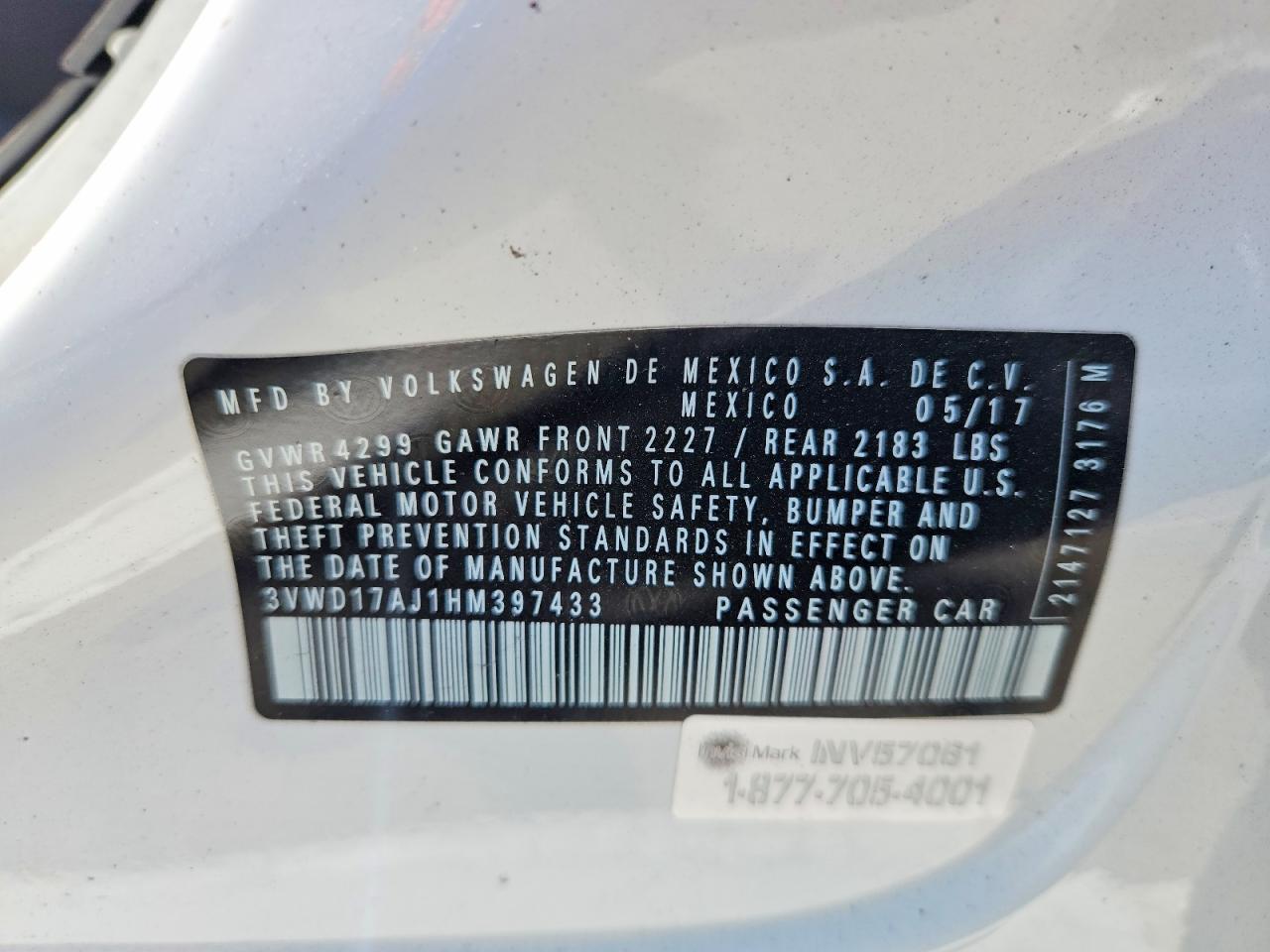 2017 VOLKSWAGEN JETTA
