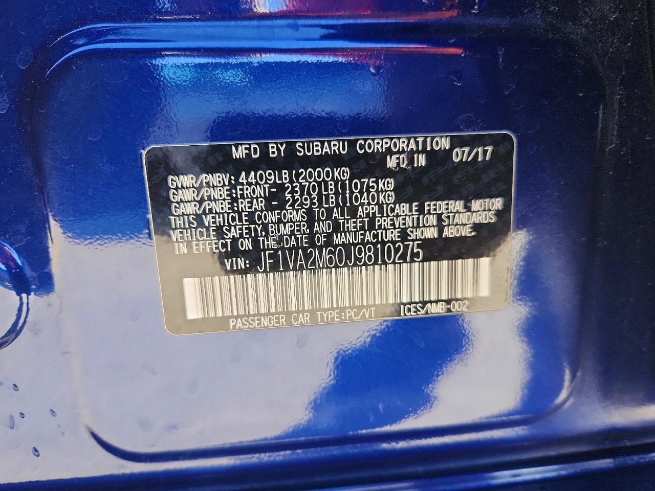 2018 SUBARU WRX