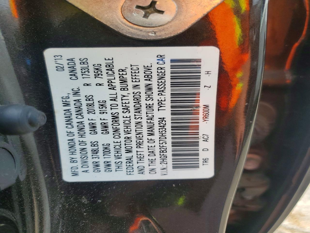 2013 HONDA CIVIC