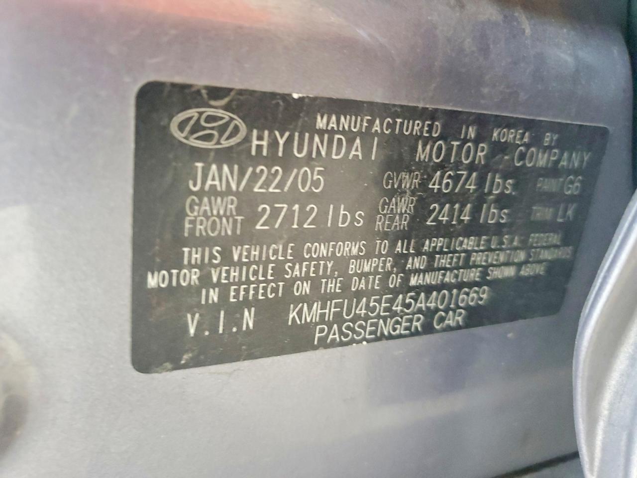2005 HYUNDAI GRANDEUR
