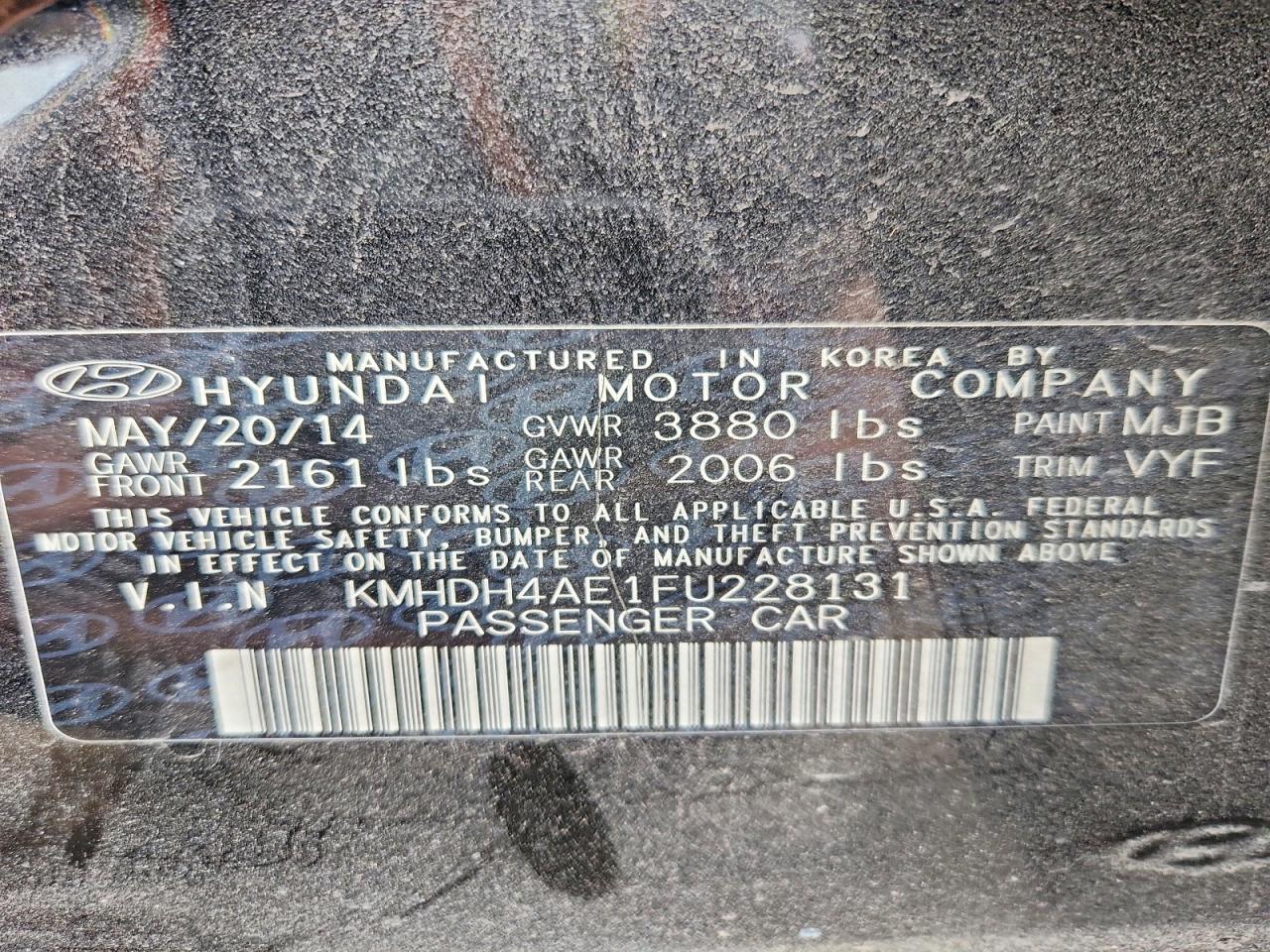 2015 HYUNDAI ELANTRA