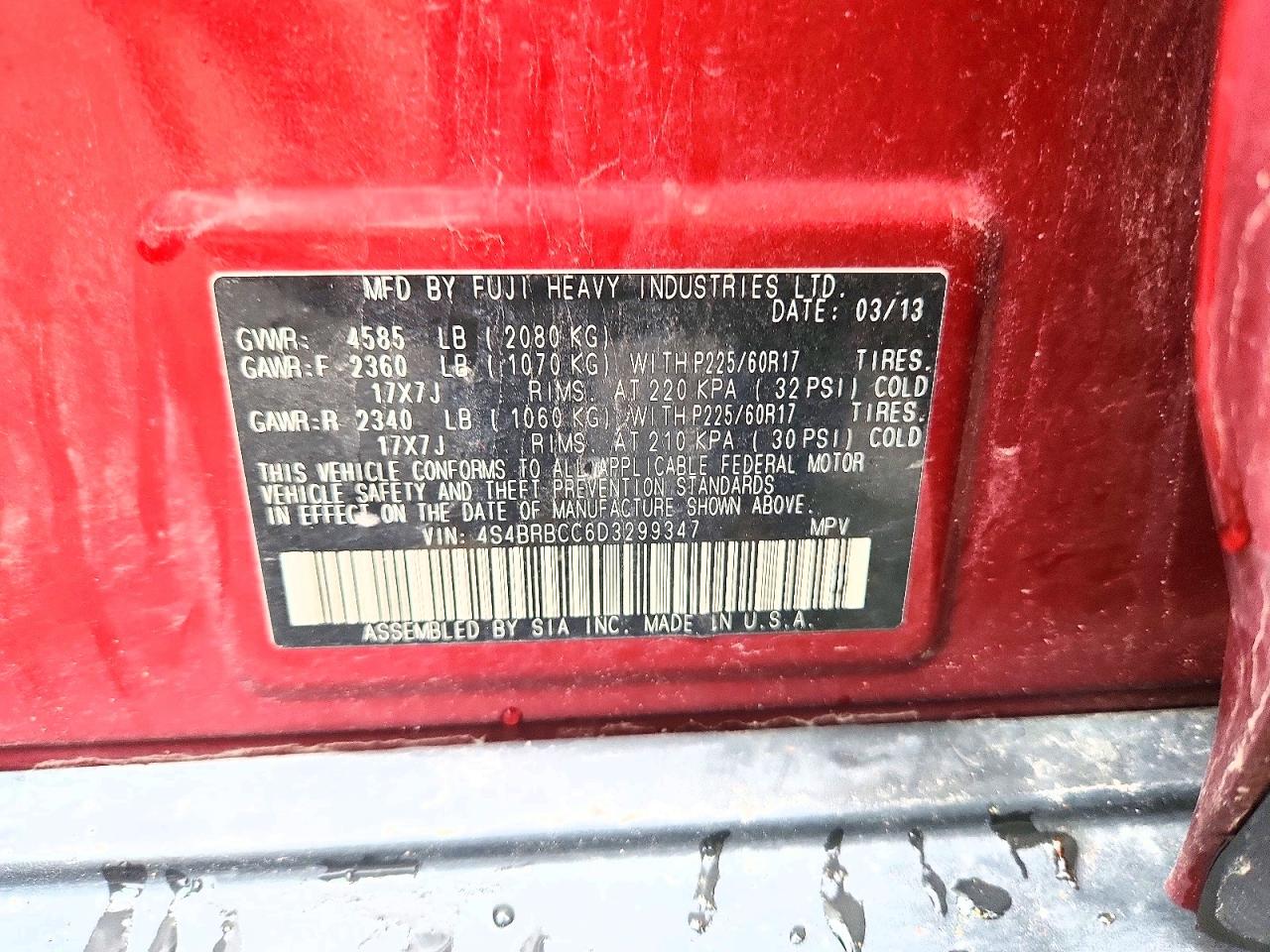 2013 SUBARU OUTBACK