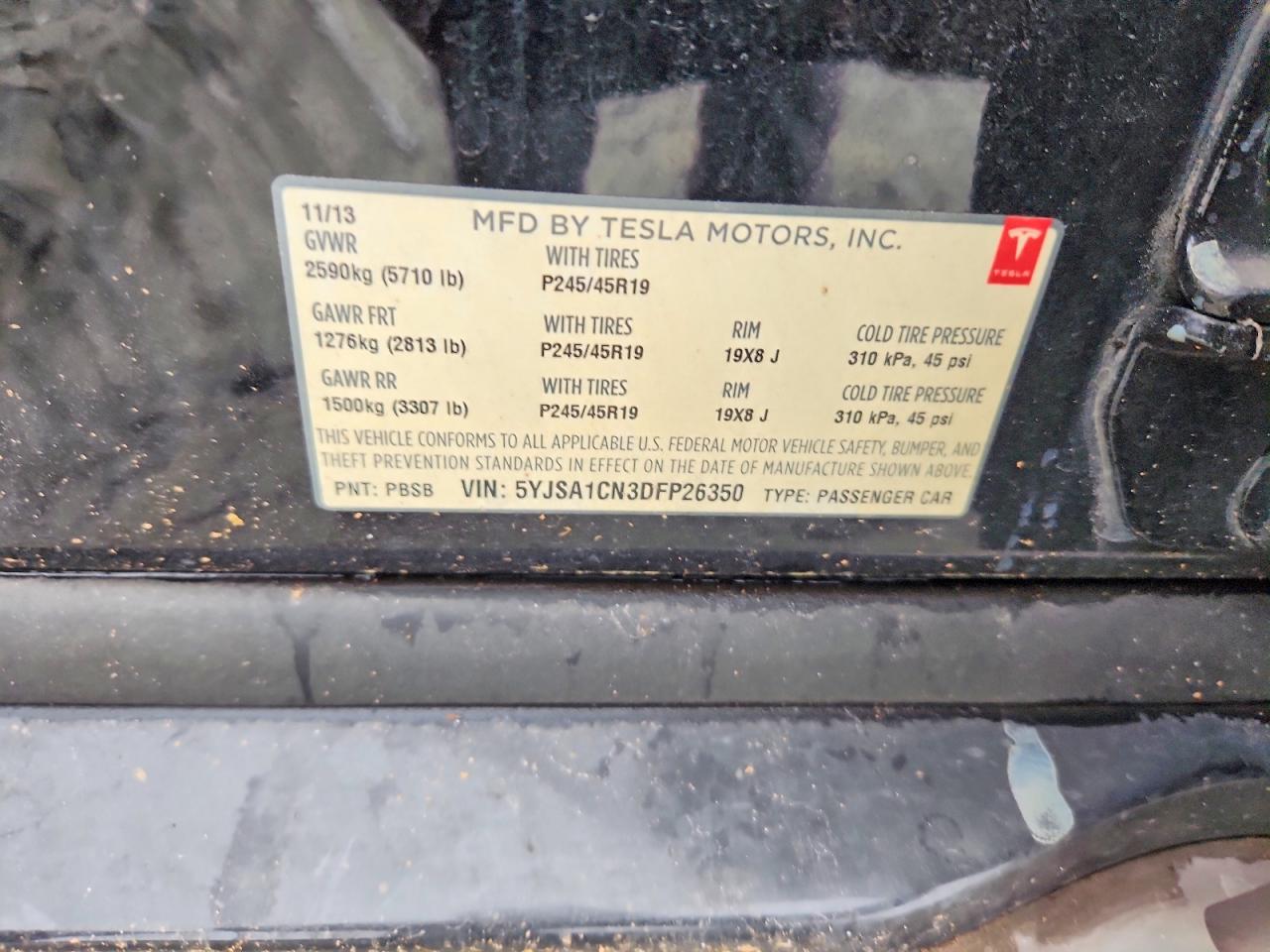 2013 TESLA MODEL S