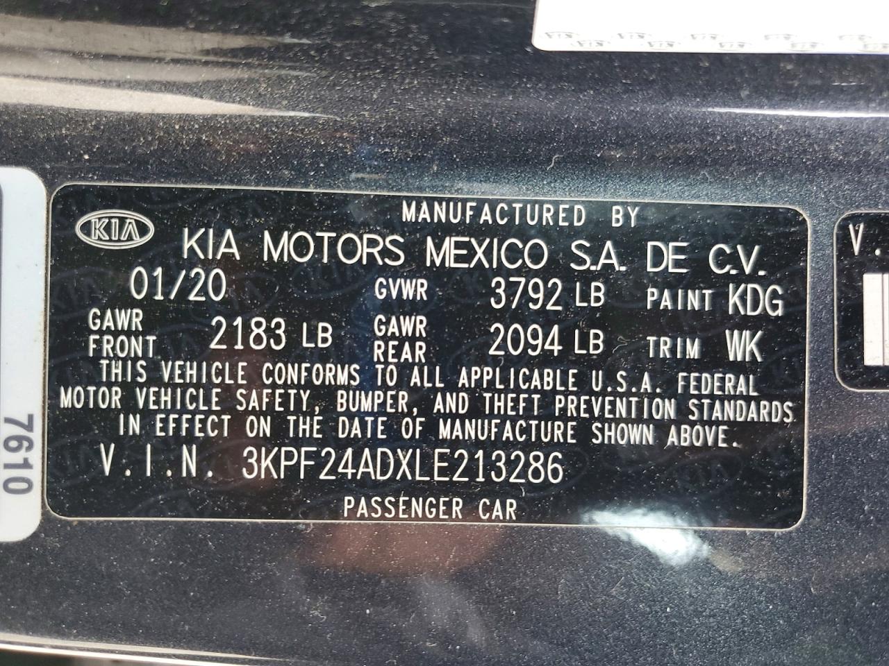2020 KIA FORTE