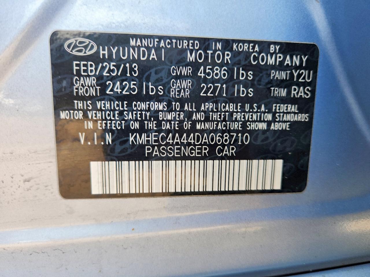 2013 HYUNDAI SONATA