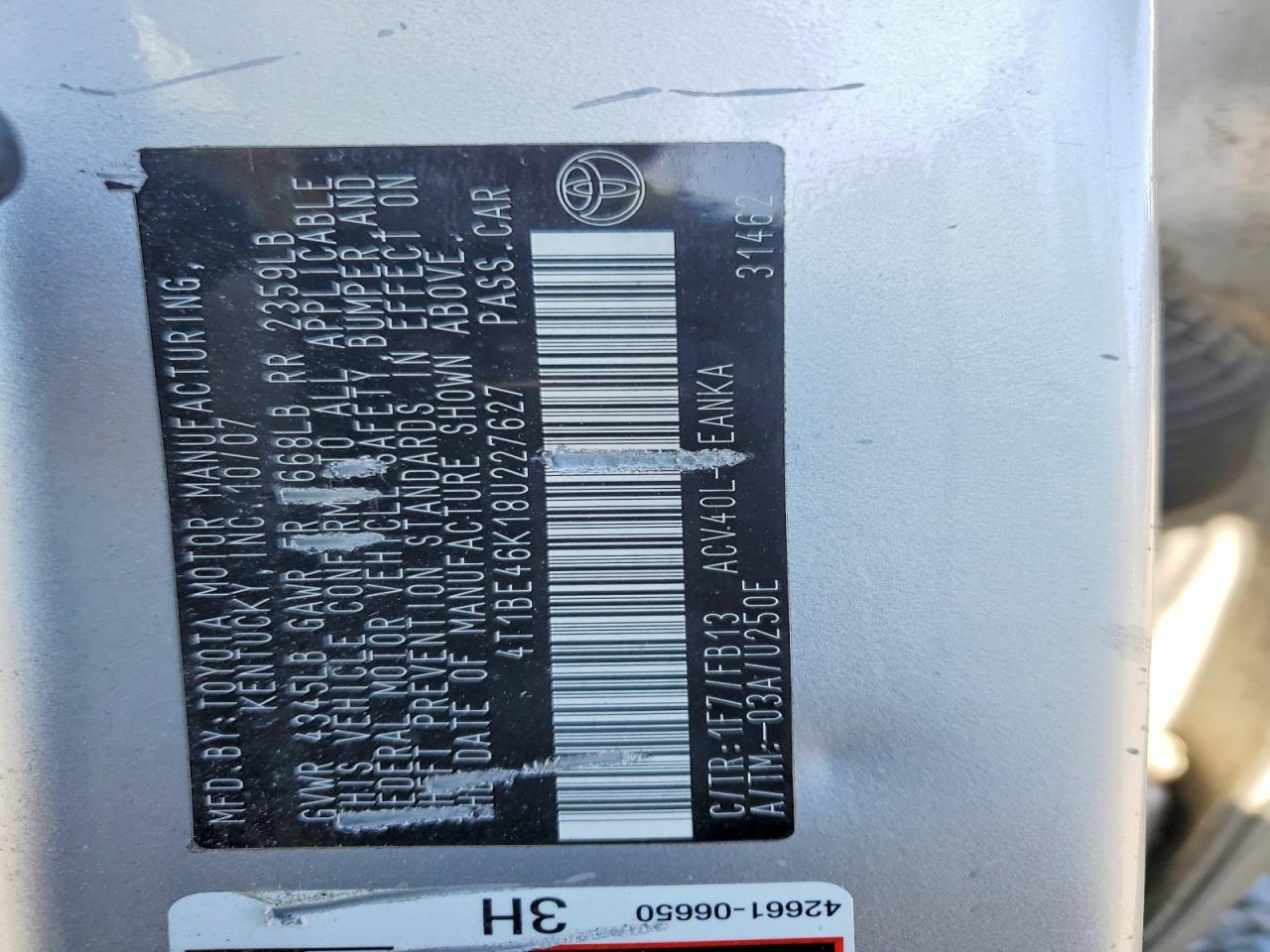 2008 TOYOTA CAMRY